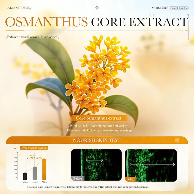 AKARY 5Pcs Osmanthus Nourish and Tender Lip Mask, Hydration Fragrance + Petrolatum Moisturize Crystal Care Gel Pads, Radiant, Tender & Firm, Reduce Lip Wrinkles, Make Your Dry Lips Attractive Sexy (5)