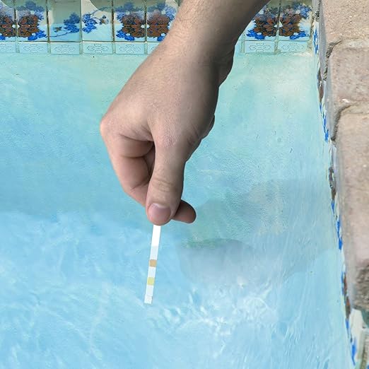 Poolmaster 4-Way Swimming Pool & Spa Test Strips, 100 Count Total, Easy-to-Read Results, Fast, Accurate Chlorine, Bromine, Alkalinity & pH Testing for Pools, Spas & Hot Tubs, Made in the USA