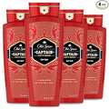 Old Spice Red Collection Captain Scent Body Wash for Men, (Pack of 4), 16 Ounce