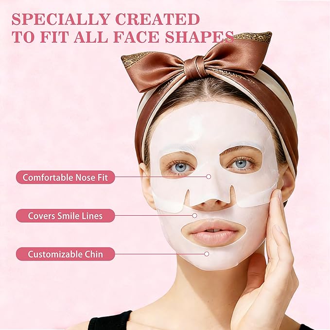 8 Pack Collagen Face Mask for Women, Hydrating Hydrogel Sheet Mask for Skin Elasticity & Pore Minimizing, Face Mask Skincare, Self Care Gift Set