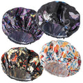 Shower Cap for Women,4 PCS Elastic and Reusable Bath Caps, Double Layers Shower Caps Reusable Waterproof, Bathing Shower Caps, Environmental Bath Hair Protection Cap - Butterfly B