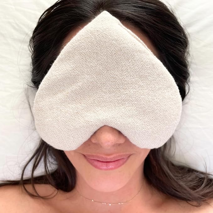 Stillnus First Light Weighted Eye Pillow – Organic Flaxseed & Lavender, Heart Shaped, Relaxation & Feel Better Gift for Women