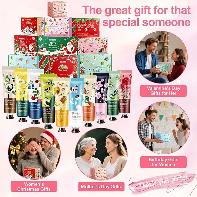 10 Pack Hand Cream Gift Set,Mothers Day Gifts,Moisturizing Hand Lotion Travel Size for Dry Hands,Birthday Gifts for Women&Teen Girls,Teacher Appreciation Gifts,Nurses Week Gifts, Mini Bulk Gifts