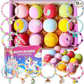 Bath Bombs for Girls with Toys Inside, Kids Bath Bombs with Jewelry Inside, 12 Pcs Natural Bubble Bath Set for Skin Moisturizing, Birthday Christmas Easter Gifts for 4 5 6 7 8 Year Old