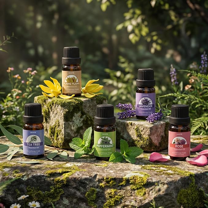 SACATR Essential Oil Set - Perfect for Diffuser, Massage, Soap, Candle, Bath Bombs Making, 60x10ml(0.33fl.oz)