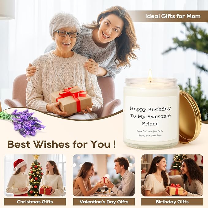 Gifts for Mom, Birthday Gifts for Women, Unique Gift for Mom from Daughter Son, Funny Candle with Replaceable Stickers, Ideal Mothers Day Gift for Moms, Womens, Wife, Her