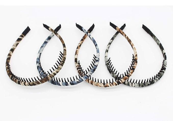 JOBAND Fashion Comfy Headbands - Short Hair Bands (Teeth Comb,Hoop) - Not Easy To Break (4 Colors)