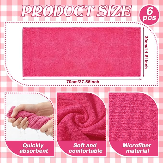 HunnmingRe 18 Pcs Foot Spa Kit for Spa Sleepover Party Supplies with 6 Foldable Foot Soaking & 6 Towels & 6 Floor Mats Matching Ribbon for Women Gift (Rose Red)