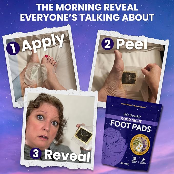 Sole Serenity 4 Pack Foot Pads Essentials Bundle - Zeolite, Good Night, Worry-Free and NeuroEase Foot Pads for Relaxation & Self Care (4 Unique Blends)