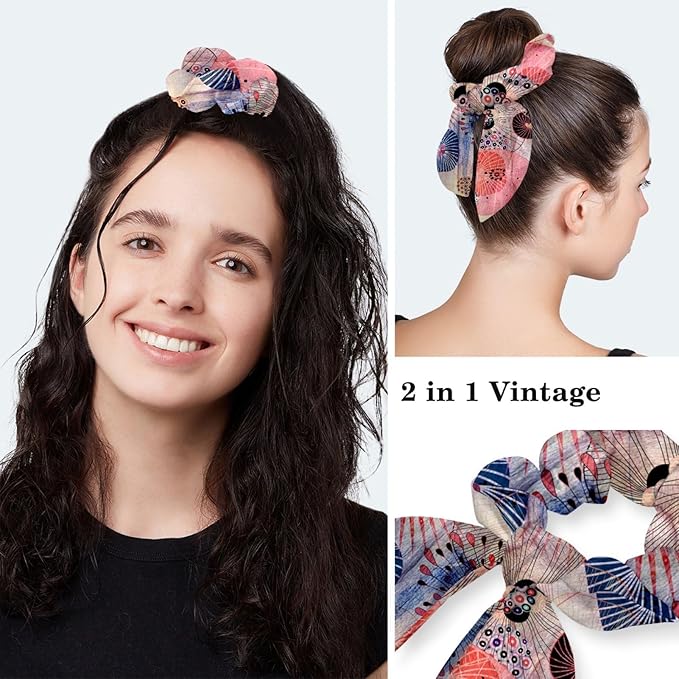 Women Working Cap with Buttons Bouffant Hat Autumn Leaves Nurse Scrub Caps Long Hair
