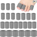 Blulu 24 Pieces Toe Tubes 0.98 Inches Cushion Tube Corn Pads for Toes Sleeves Soft Gel Protectors for Cushions Corns Blisters Calluses 3 Size(Gray,Assorted Sizes)
