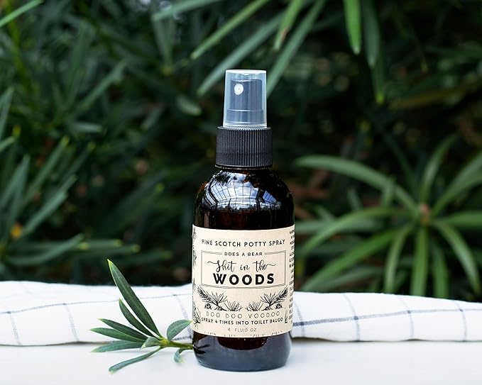 Stocking Stuffer Funny Toilet Spray - 4 Fl Oz Woodsy Scent – Funny Gag Gift Ideas For Adult Men And Women - Naturally Traps Odors with Essential Oils