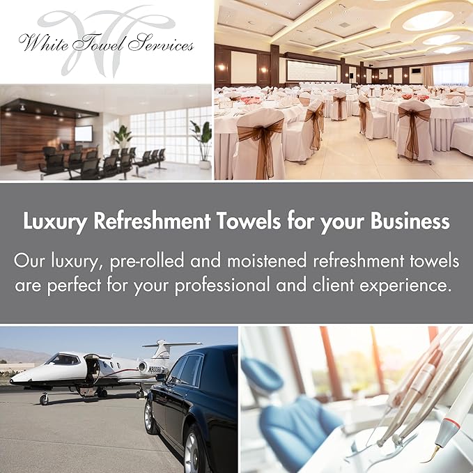 White Towel Services 8" x 8" inch Moist Cotton Towel Individually Wrapped - Lemon and Unscented (Case of 100) - Single-Use Oshibori Style Cotton Hospitality Towels