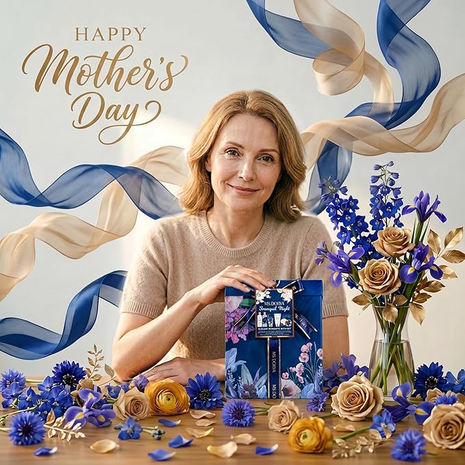 Spa Gifts for Mom- Mother's Day Spa Bath Gift Set with Body Lotion, Shower Gel, Hand Cream & Body Scrub - Lavender Chamomile Scent Self Care Gifts for Women Mom Wife Girlfriend - Relaxing Home Spa Kit