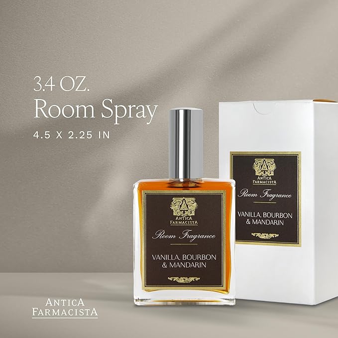 Antica Farmacista Room Spray - Elegant House Spray - Long-Lasting, Room Fragrance - Luxury Gift for Housewarming - Vanilla, Bourbon & Mandarin, 3.4 fl oz