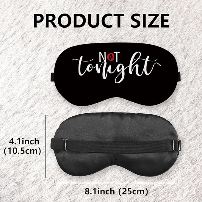 Not Tonight Couple Silk Eye Mask for Sleeping, Bride Eye Mask, Funny Valentine's Day Blindfold Adjustable Strap Night Sleep Mask for Bride, Bridal Shower Gifts Wedding Sleeping Mask Eye Cover