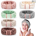 DOOBO 6pcs Microfiber Hairband, Fluffy Face Wash Headbands for Women, Spa Headbands for Skin Care, Yoga, Running, Exercise, Absorbent & Comfortable