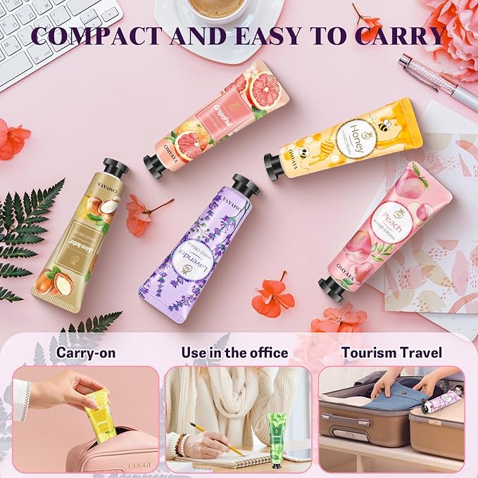 120 Pack Bulk Lotion, Teacher Appreciation Gifts, Mini Hand Cream Gift Set, Travel Size Lotion, Hand Cream for Dry Cracked Hands, Bulk Valentine's Day Gifts for Adults Women Nurse Coworkers