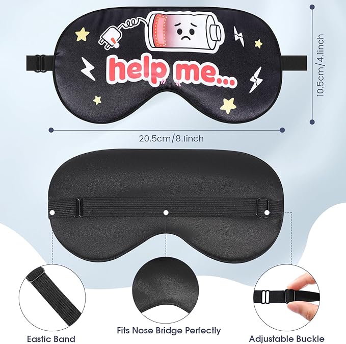 2 Pcs Boys Sleep Eye Mask, Guys Blackout Sleeping Silk Mask for Kids Adult Children's Travel Eye Mask Eye Cover Blindfold for Game (2 Pcs Battery Mask - Style 8)