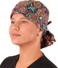 Sparkling EARTH Big Hair Ponytail Classic Surgical Style Scrub Working Cap - Made in The USA!!!