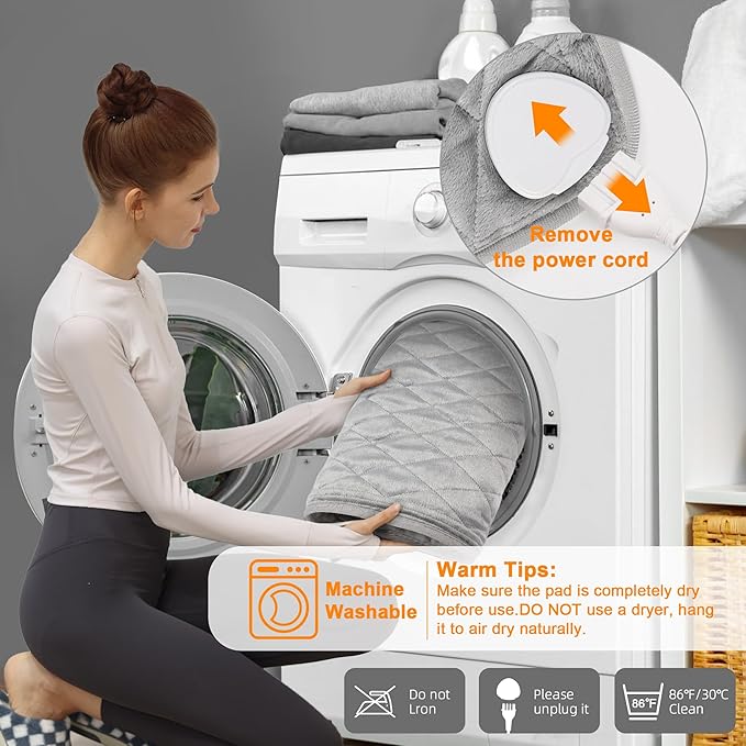 Deepsoon Heating Pad,Electric Heating Pads for Back,Neck,Moist Heating Pad for Abdomen Shoulder Knee Legs,Dry/Moist Heat&Auto Shut Off,Mother's Day Birthday for Men and Women,Weighted Gray,24x12 Inch
