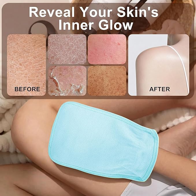 4PCS Durable Body Scrub, Dead Skin Remover & Body Scrubber Exfoliator, Body Exfoliating Gloves for Shower, washcloth exfoliating, exfoliating Glove for Smooth Skin