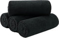 MICROFI New Microfiber Hair Drying Salon Towels, 16 x 29 inches, 4 Pack, Quick Dry, Lint Free 340 GSM (Black)