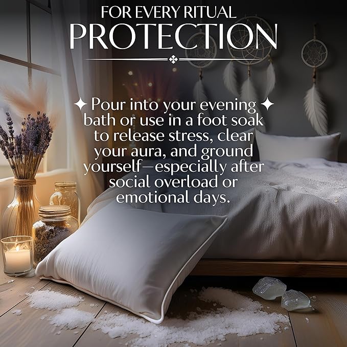 Epsom Salt for Healing, Relaxation & Energy Cleansing – Natural Magnesium-Rich Bath Salt Ideal for Meditation, Spellwork & Ritual Baths – 5 Oz Bag, Witches & Wiccan