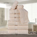Superior Egyptian Cotton Pile 9 Piece Towel Set, Includes 3 Bath, 3 Hand, 3 Face Towels/Washcloths, Ultra Soft Luxury Towels, Thick Plush Essentials, Guest Bath, Spa, Hotel Bathroom, Cream