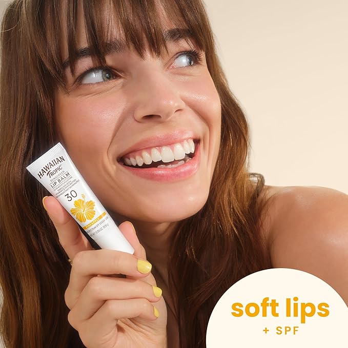 Hawaiian Tropic Lip Sunscreen SPF 30, Pineapple | SPF Lip Balm, Beach Essentials, Travel Size Sunscreen for Lips, 0.3 oz