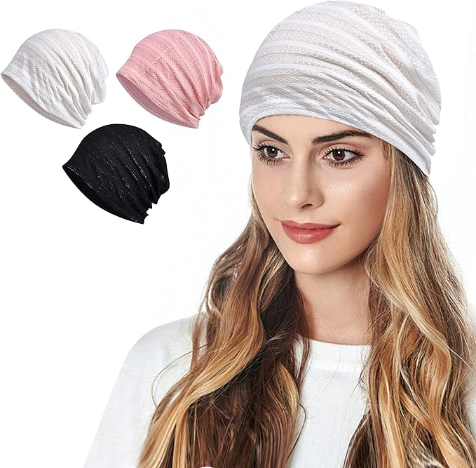 Women's Summer Beanie for Men Hat Boho Hats Adult Dwarf Hats Chemo Cap Cancer Headwear Caps Baggy Skull Sleep Cap Nightcap