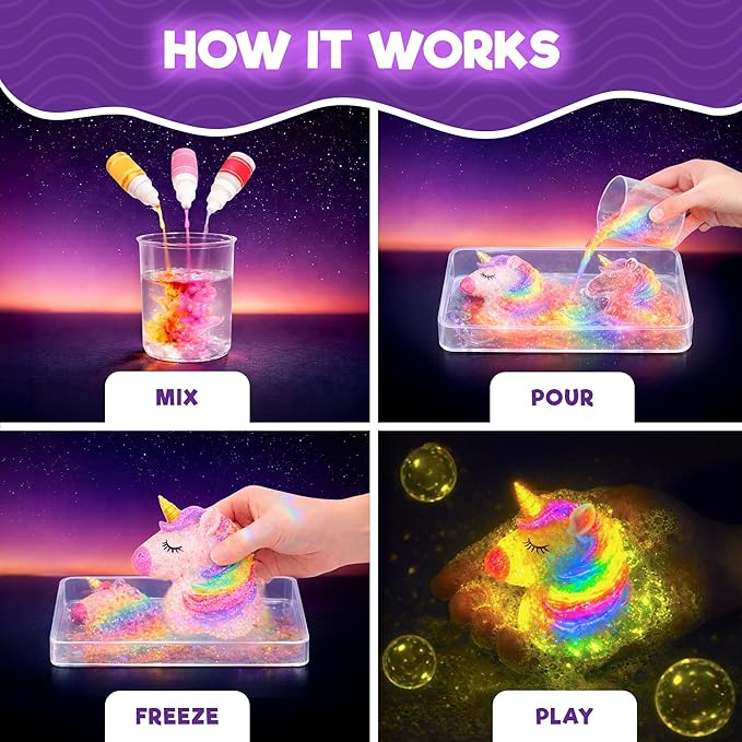 Doctor Jupiter Unicorn Glow Soap Making Kit - Girls Crafts DIY Project for 4+ Year Old Kids | Unicorn Girl Gifts, Birthday Gift Ideas for Girls Ages 4 5 6 7 8 12, Unicorn Toys