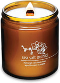 Hemlock Park Sea Salt Orchid Apothecary Hand-Poured Scented Candle | Crackling Wood Wick, Botanical Fragrance & Coconut Wax | Up to 90 Hour Burn Time | 16 oz