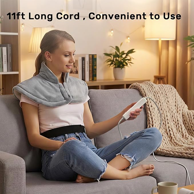 Extra Large Heating Pad for Neck, Shoulder, Back Pain Relief, 38" x 26" XXL Electric Heated Pad for Full Body, 3 Heat Settings, 11 ft Long Cord, Auto Shut Off King Size Heating Pad