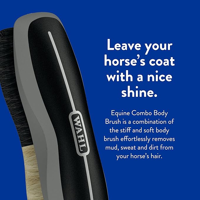 WAHL Professional Animal Equine Grooming Combo Body Horse Brush - Black