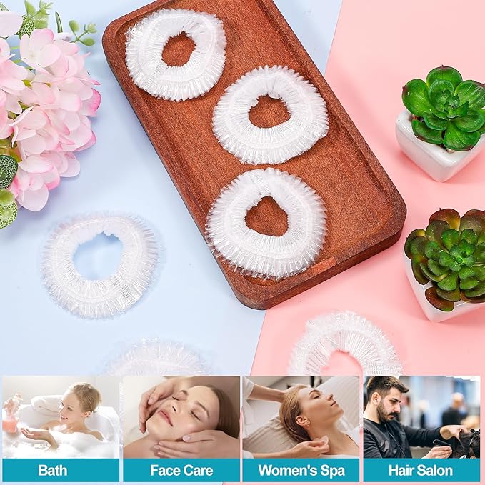 50 PCS Disposable Shower Caps - Extra Large, Waterproof Elastic, Thick Hair Caps For Bath & Spa