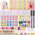 144 Pcs Spa Party Decorations for Girls, Spa Birthday Party Supplies Include Face Masks Skincare, Hand Cream, Lip Balm, Under Eye Patches, Lip Mask, Foot Bath Bombs, Press-on Nails and Hair Tinsel