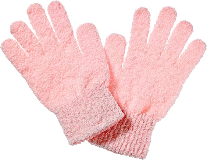 Earth Therapeutics Cotton Exfoliating Hydro Gloves - Pink