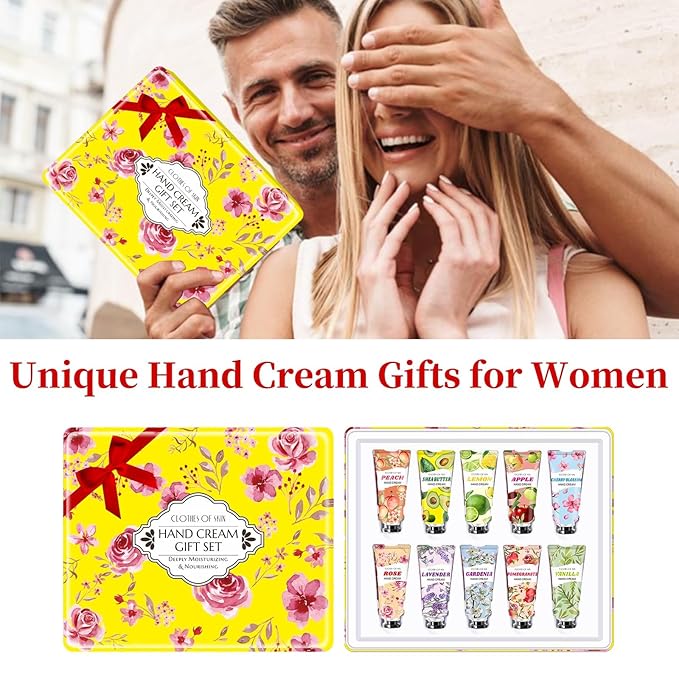 10 Pack Hand Cream Set,Mothers Day Gifts,Teacher Appreciation Gifts,Nurses Week Gift,Birthday Gift for Women,Teen Girls,Natural Plant Fragrance Travel Size Lotion Hand Cream for Dry Hands