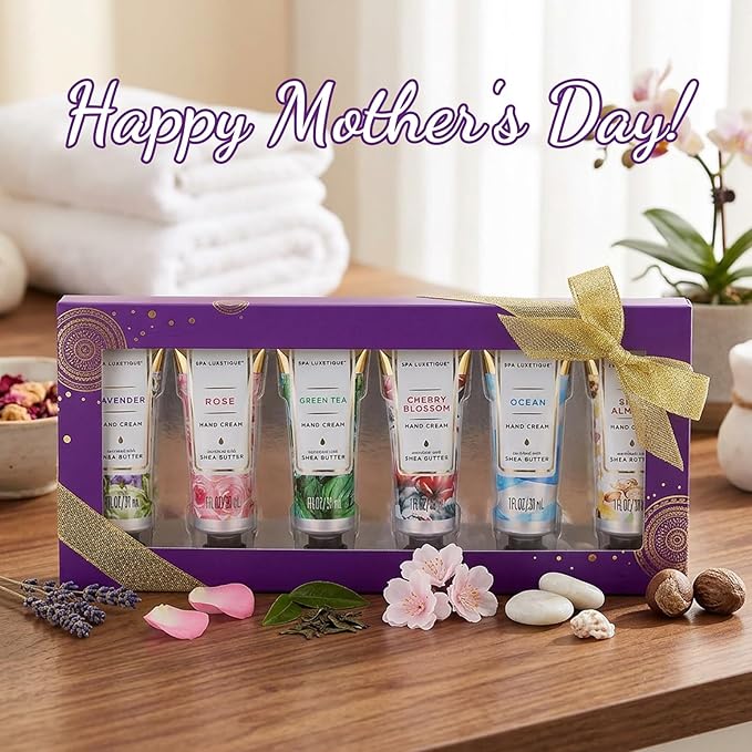 spa luxetique Hand Cream Gifts Set for Women,Mothers Day Gifts for Mom,Hand Lotion with Natural Aloe & Vitamin E for Dry Hands,Travel Size Hand Cream for Women,Teacher Appreciation Nurse Gift Birthday