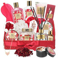 25Pcs Mothers Day Gift Basket for Women, Gifts for Women - Luxurious Rose Bath and Body Spa Gift Basket for Women, Skin Care Set for Women | Spa Kit, Gifts Set for Birthday, Christmas, Valentines Day