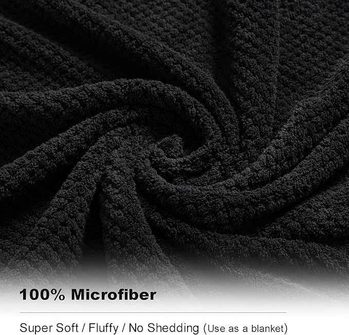 Extra Large Bath Towel Sheet Set 35x70 Inches - Oversized Bath Towels Set,Jumbo Large Microfiber - Quick Dry, Lightweight,Super Soft,Highly Absorbent Towel Set for Bathroom,Hotel,SPA,Pack of 4 (Black)