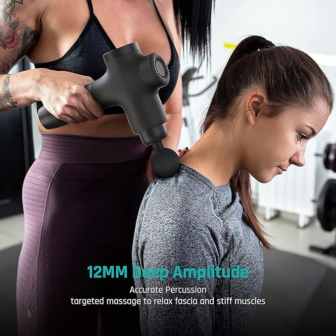 Mebak 3 Massage Gun, Massage Gun Deep Tissue for Athletes, Professional Muscle Percussion Massager, Massager for Shoulder Leg Back Body Pain Relief, Quiet Portable Sport Tool, Gifts for Him