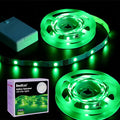 BestLuz Battery Powered LED Strip Lights 2X 3.33ft Flexible Green Light Strip for Bedroom Room Decor, Lighting for Cabinet Shelf Closet TV Backlight