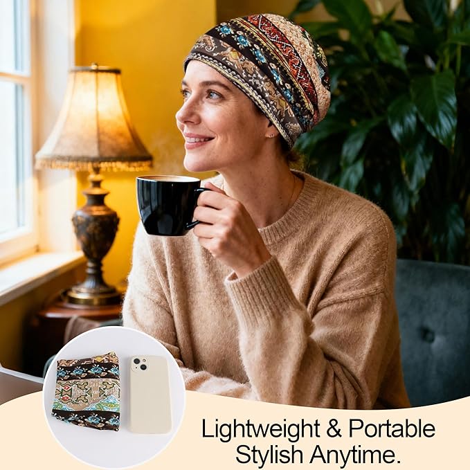 Women's Summer Beanie for Men Hat Boho Hats Adult Dwarf Hats Chemo Cap Cancer Headwear Caps Baggy Skull Sleep Cap Nightcap