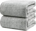 SEISSO Bath Towels, Extra Absorbent & Quick Drying Towels for Bathroom, Viscose Made from Bamboo Soft Bath Sheet (35 x 63inch), Premium Towel Multipurpose Use for Fitness, Spa, Yoga, Grey (2pack)