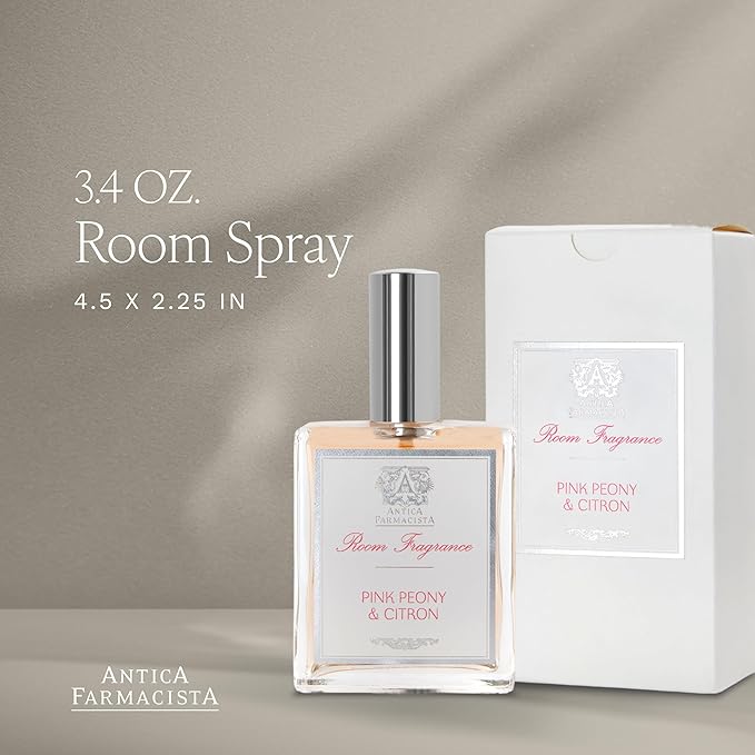 Antica Farmacista Room Spray - Elegant House Spray - Long-Lasting, Room Fragrance - Luxury Gift for Housewarming - Pink Peony & Citron, 3.4 fl oz