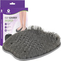 MARS WELLNESS Shower Foot Scrubber and Massager - Foot Scrubber in Shower - Suction Foot Scrubber - Cleaner and Massager Mat - Improves Circulation - Easy to Store - Gray