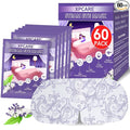 XPCARE 60 Pack Steam Eye Masks for Dry Eyes, SPA Warm Sleep Eye Mask, Disposable Heated Eye Mask for Dark Circles, Puffy Eyes, Relief Stress Eye Fatigue(Lavender)