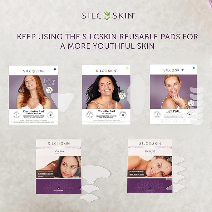 Silc Skin Silicone Eye Pads Reusable Overnight Eye Patches, Medical Grade Silicone For Fine Lines And Puffiness, 60 Day Supply